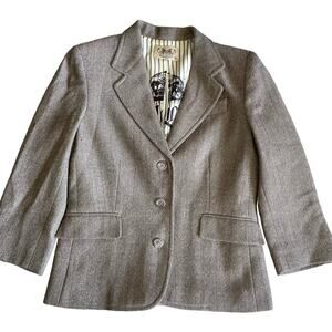 Juicy Couture Blazer Sz M Wool Crop Herringbone 3 Button y2k Office Siren